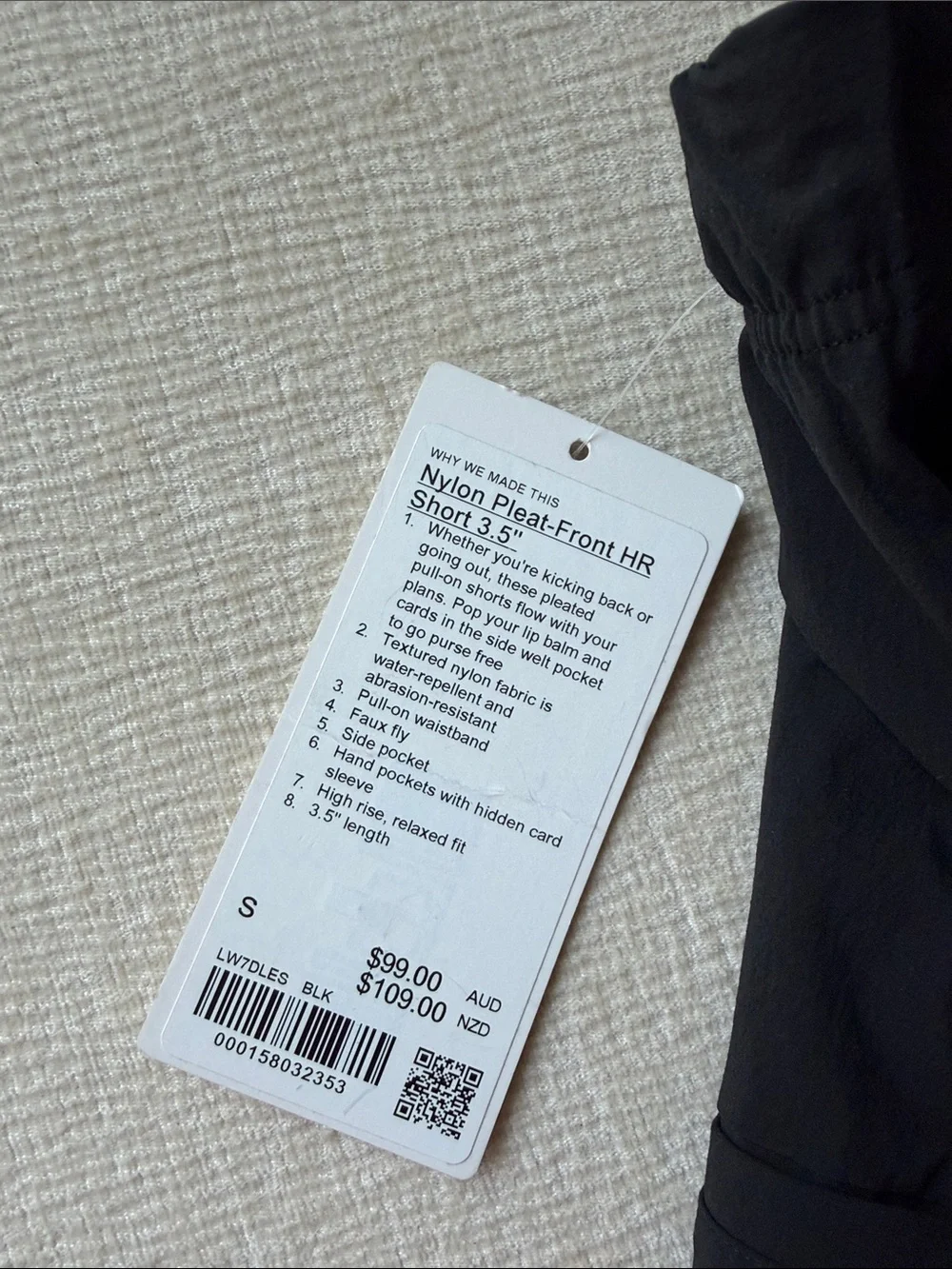 lululemon athletica Nylon High-Waist Black Pleated Shorts